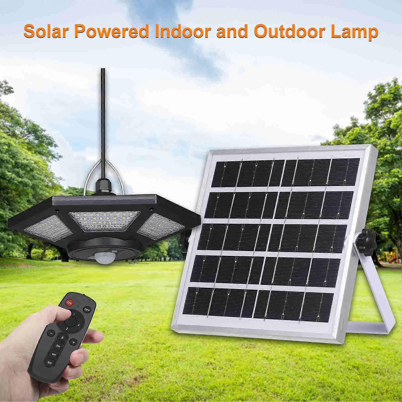 Solar Powered Pendants Lamp 5 Lighting Modes Motion Sensor IP65 Water Resistant LED Garage Light