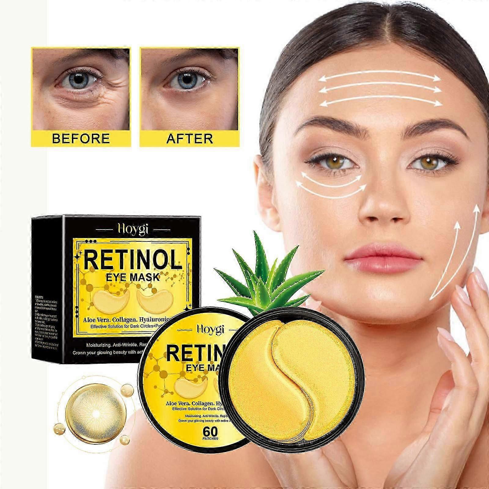 unique Retinol Eye Mask, 24K Gold Collagen Under Eye Patches for Dark Circles and Puffiness, Restoring Under Eye Patches Moisturizing Anti-Wrinkle
