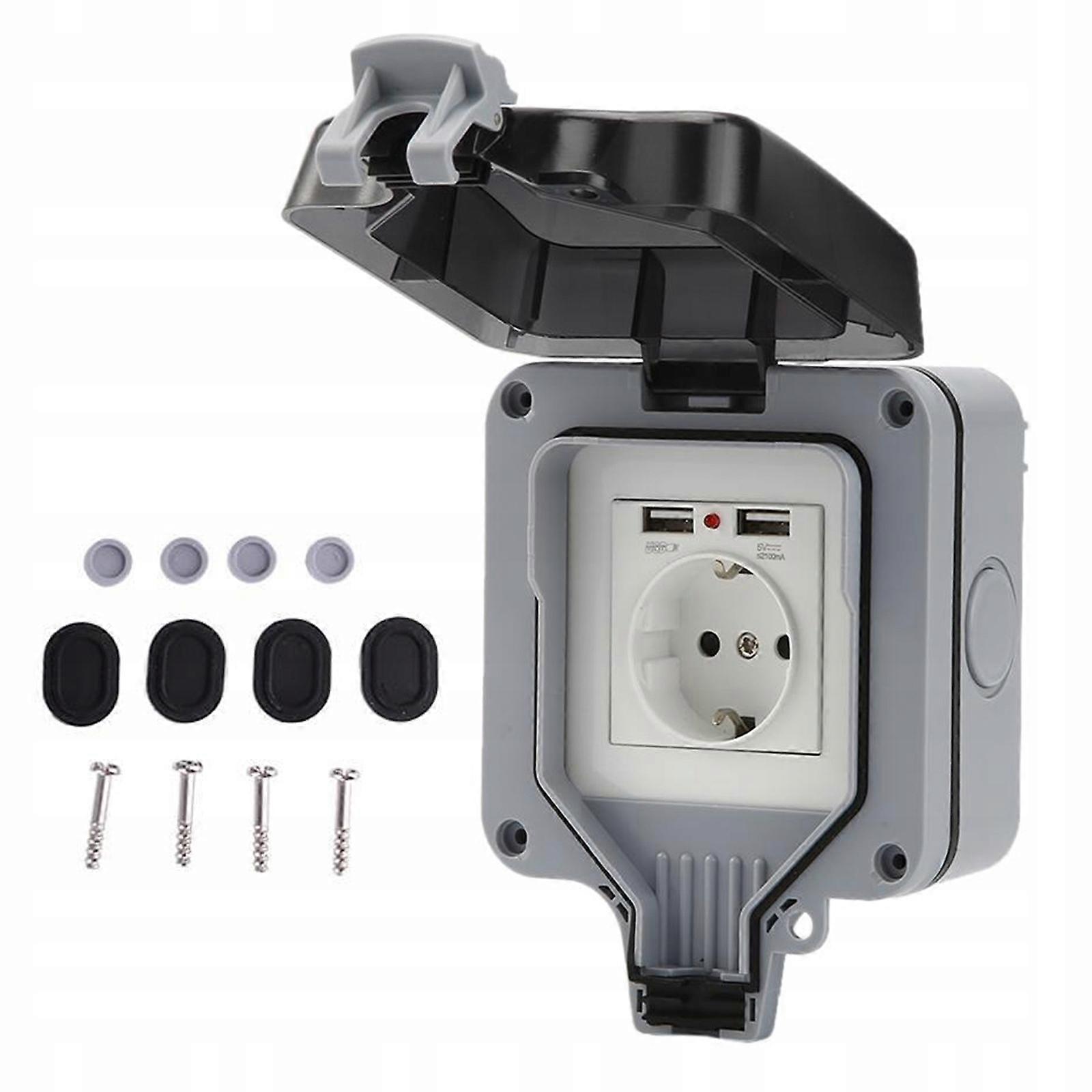 Ip66 16a Waterproof Electric Socket With Usb