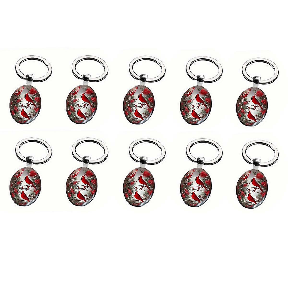 10PCS Animal Keychain Double Sided Keychain for Valentine's Day Gift