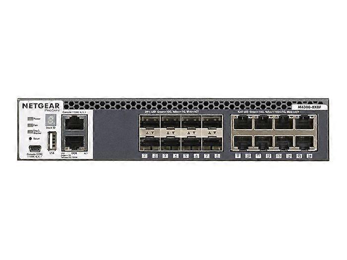 Verwaltbarer Switch - NETGEAR - M4300-8X8F - Stapelbar - 16x10G - 8x10GBASE-T und 8xSFP+