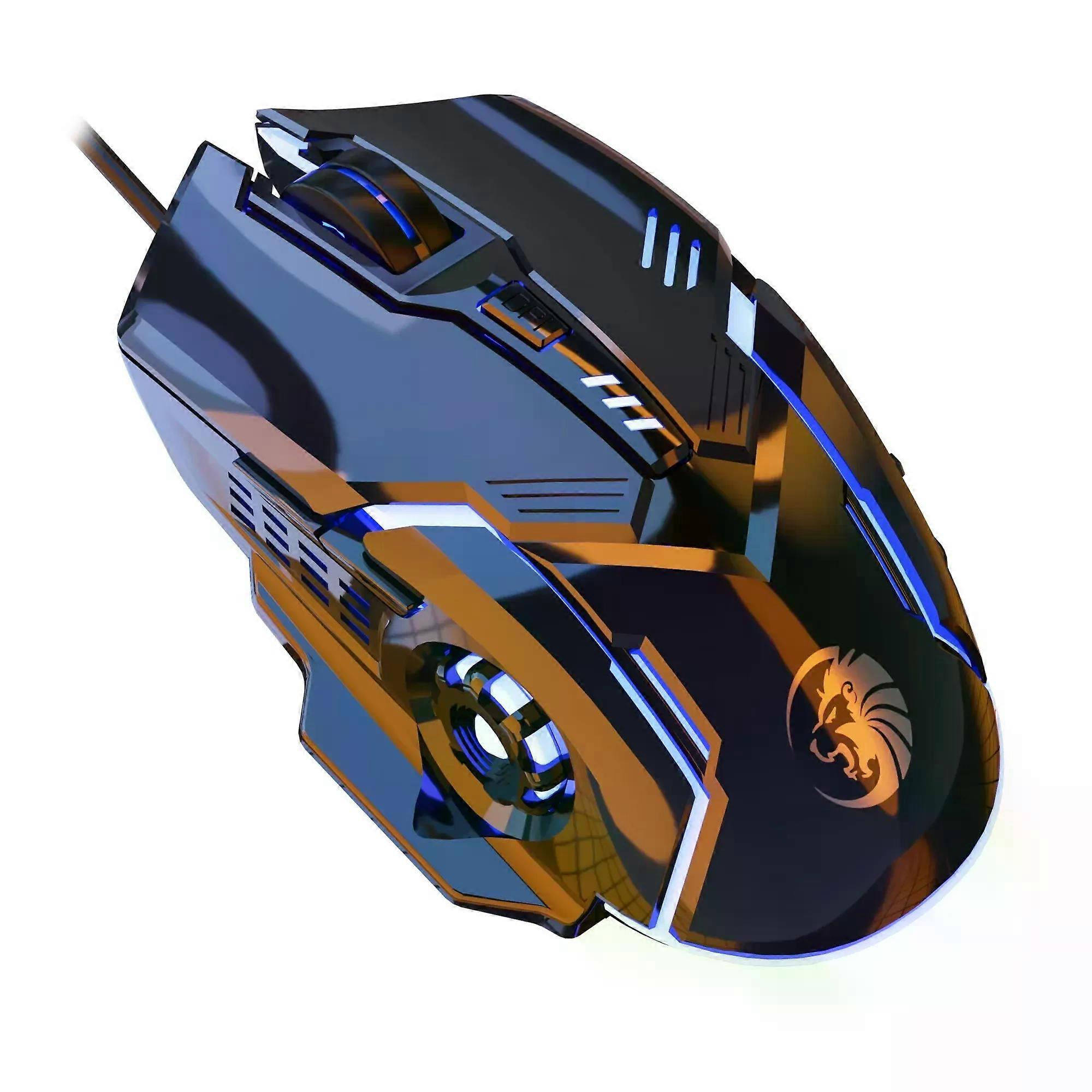 F7 Wired 6 Keys Mouse Colorful Lighting Gaming and Office For Microsoft Windows and Apple IOS System