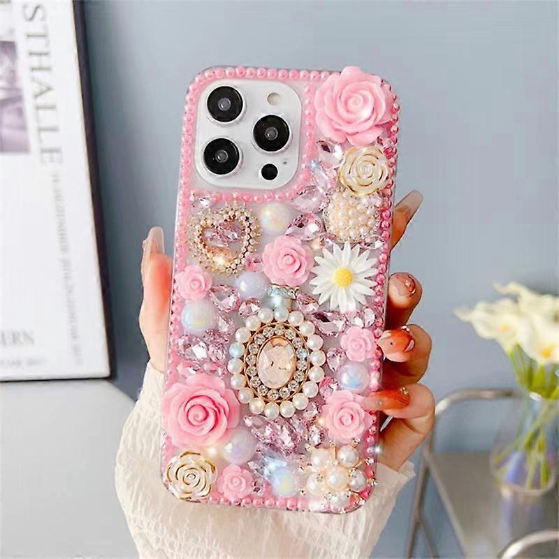 Diamond Inlaid Rose PC Phone Case