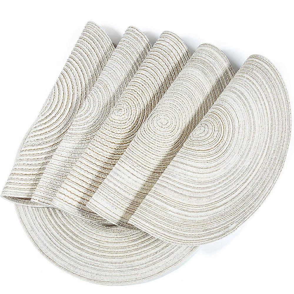 Unique Design Table Protectors, Anti-Skid Round Placemats, Set Of 6, Washable By Hand Or With Damp Cloth, Ideal For Various Occasions Including