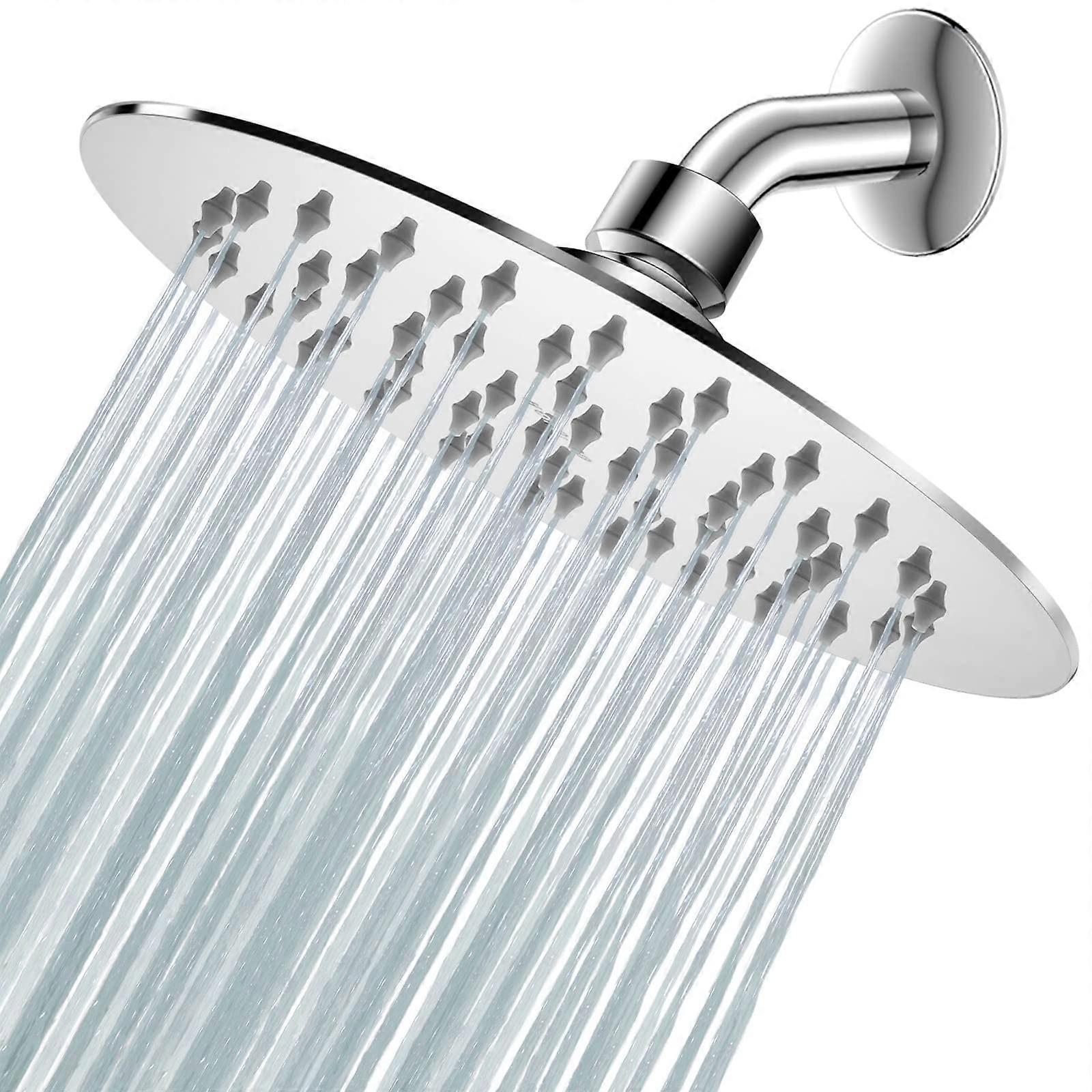 High Pressure Fixed Rainfall Showerhead for Luxury Shower Experience with Tool- Installation 8 Inch
