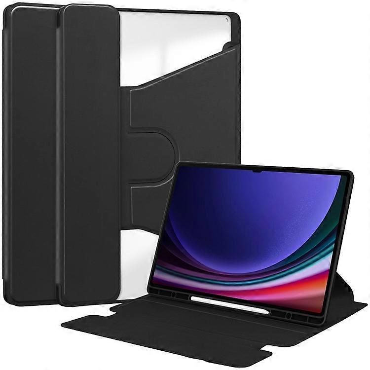 Compatible For Samsung Galaxy Tab S10 Ultra Case 360° Rotary Stand PU Leather+Acrylic Tablet Cover (Without Keyboard)