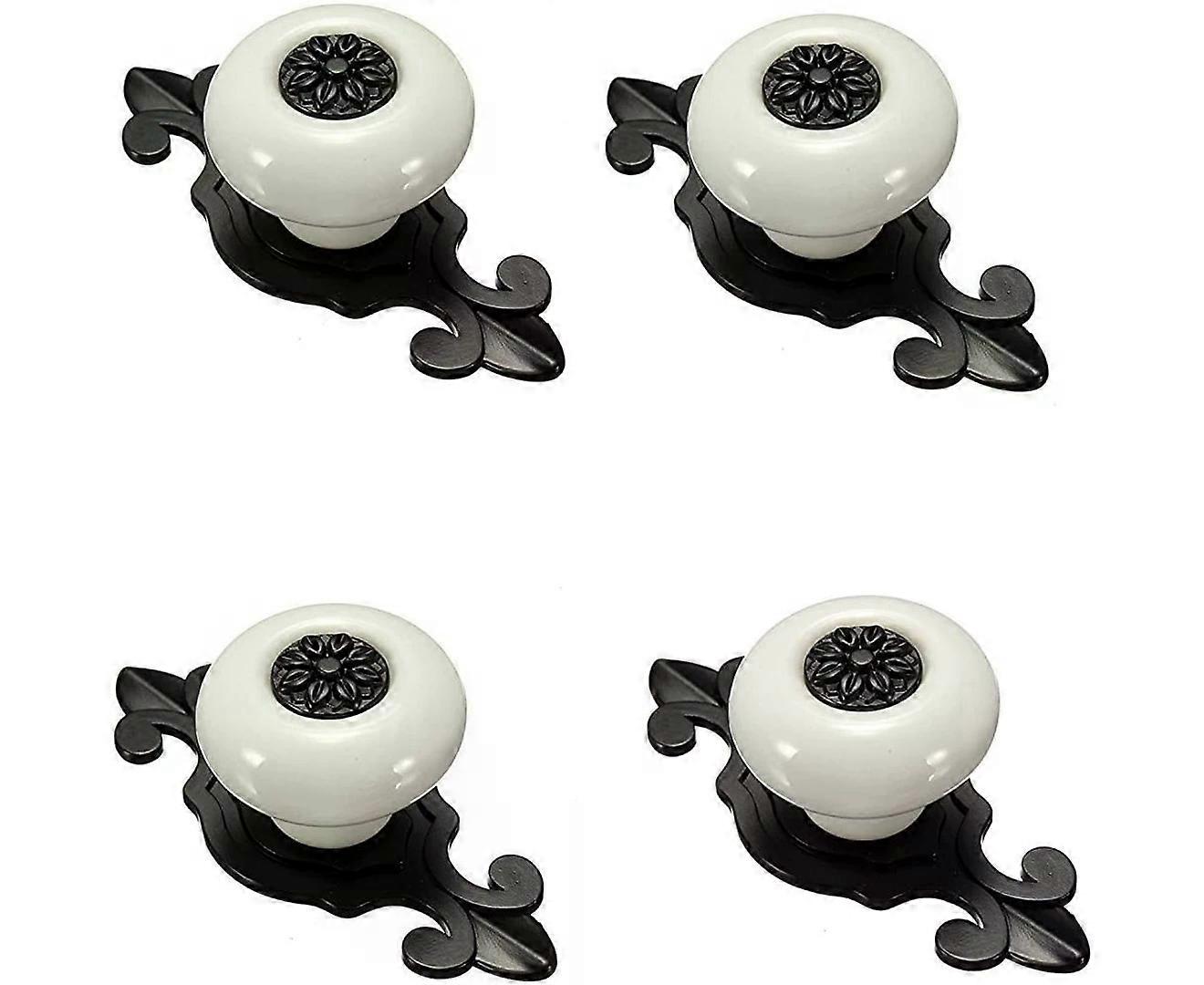 Drawer Knobs  Ceramic Door Handle (White with Black) 10 Pcs Drawer Handles and Knobs