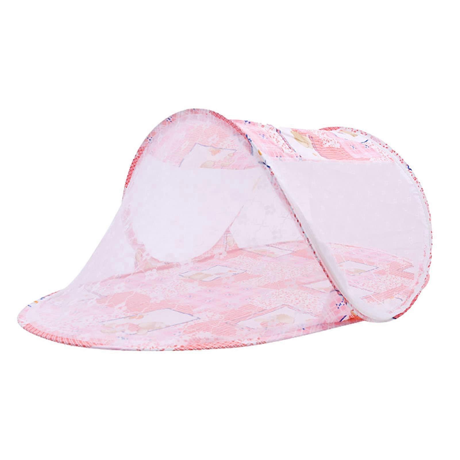 Cradle Mosquito Net - Breathable Pink Knitted Anti-Mosquito Net with Two-Way Zipper, Cotton Polyester Fabric, Size 4E6amukgx7-12