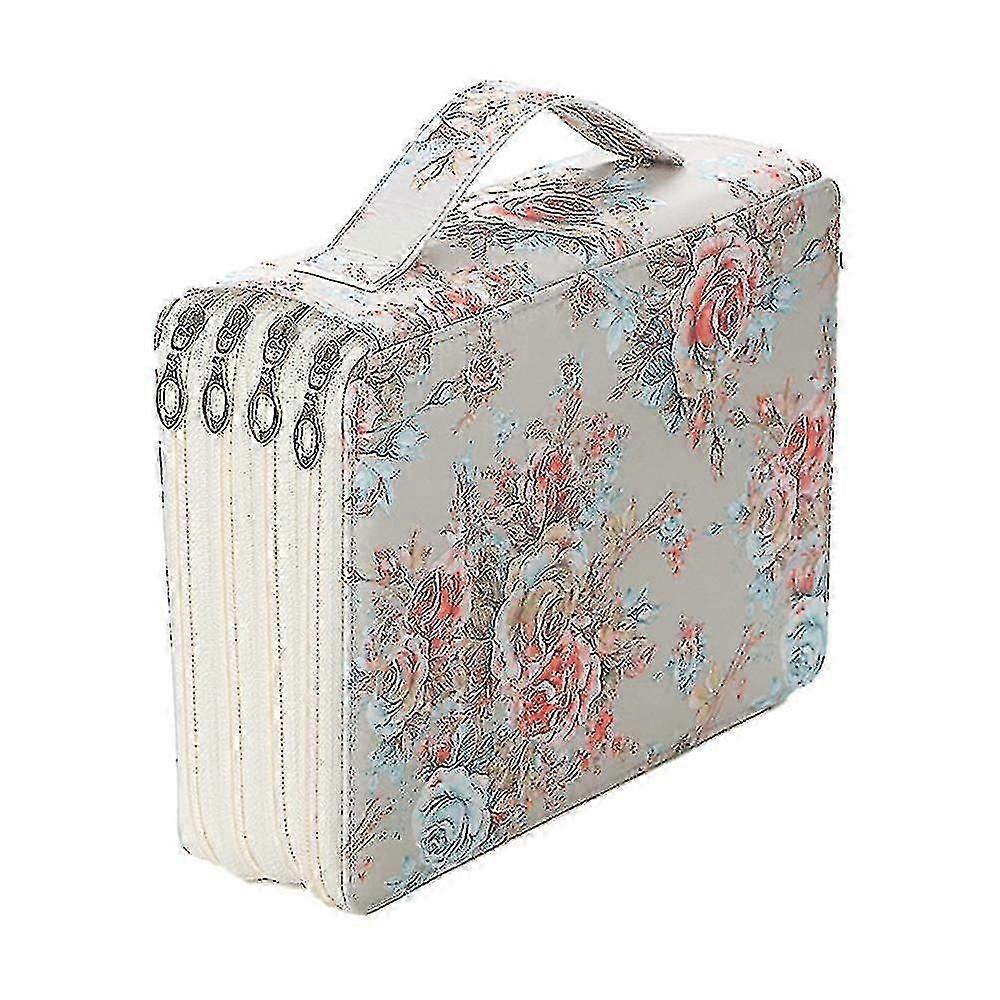200 Slots Pencil Holder Pen Bag Large Capacity Pencil Organizer With Handle Strap Handy With Printing Pattern1pc