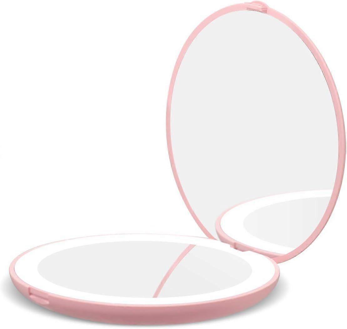 Lighted Compact Mirror with Magnification