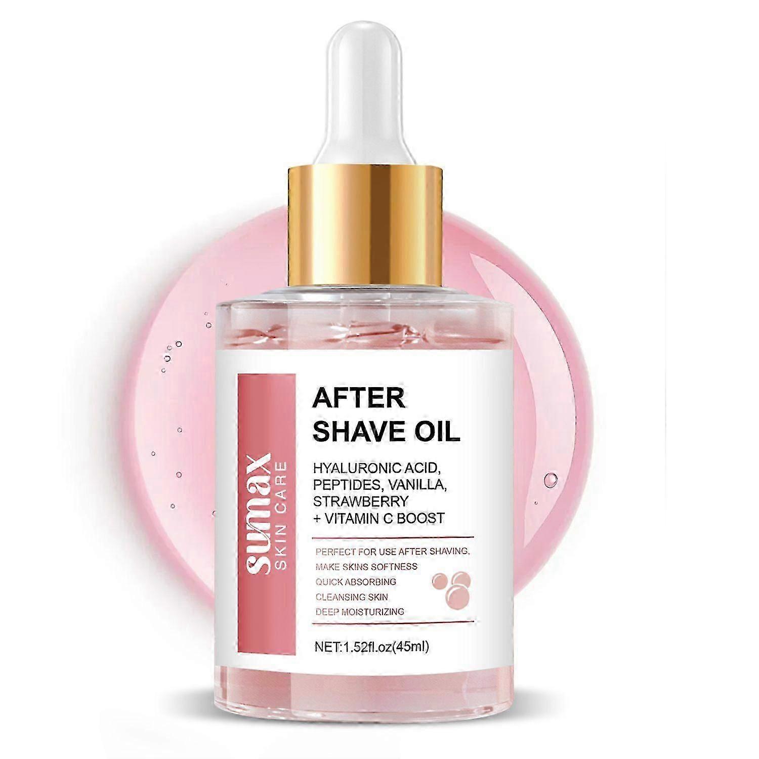 Soothing After Shave Oil, Soft After Shave Oil Strawberry & Vanilla for Women Smooth Skin, Soothing & Hydrating Shave Serum Prevent Ingrown Hairs & Dr