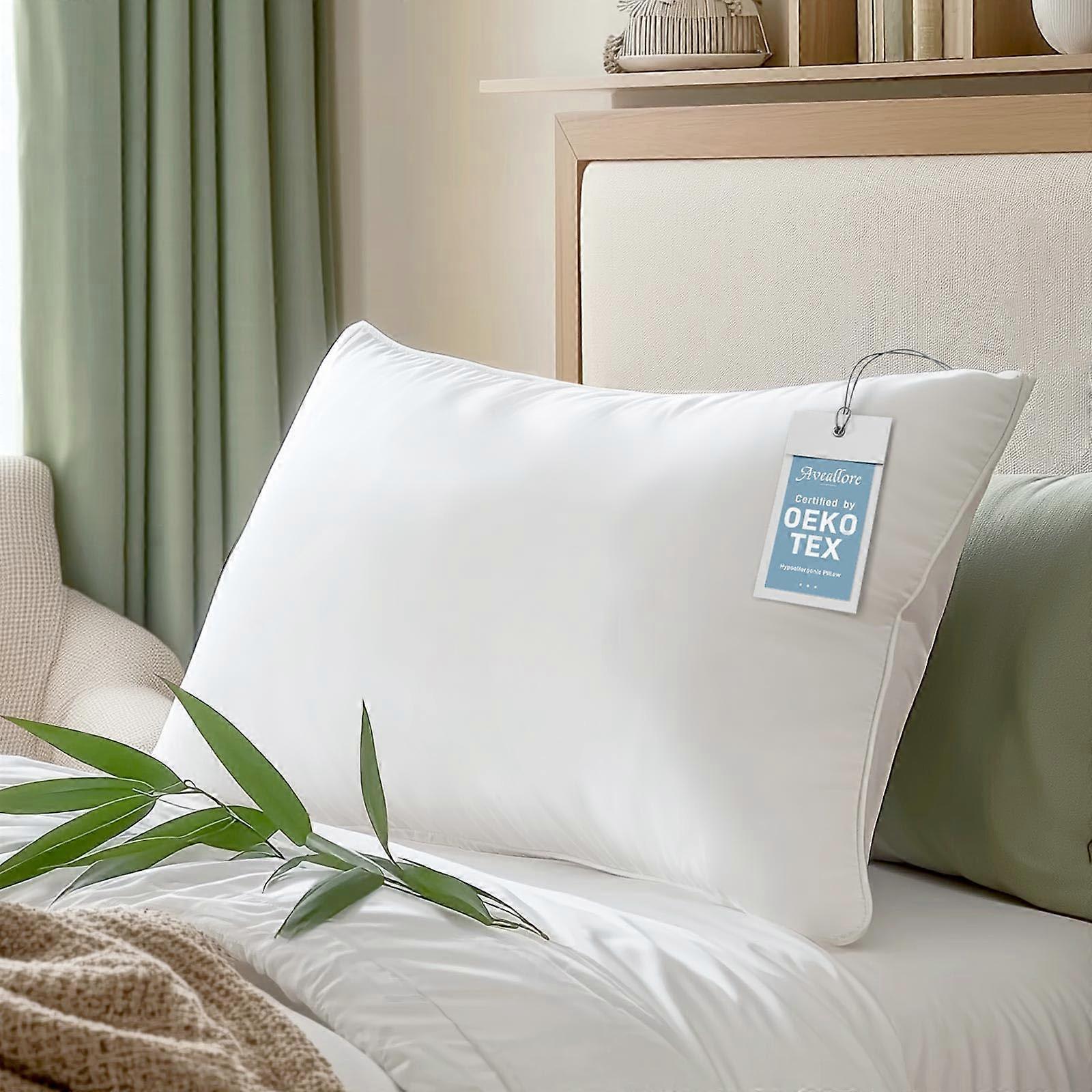 Hypoallergenic Bamboo Viscose Soft Pillow with Down Alternative Filling, Standard/Queen Size