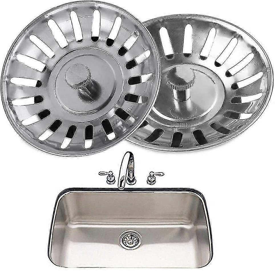 2 Pieces Kitchen Sink Strainer, Strainer Basket Plugs Drainage Slots, Universal