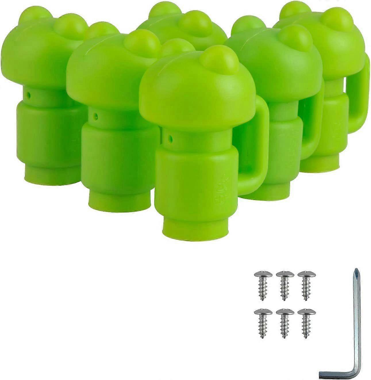 6 Sets Trampoline Pole caps Trampoline Replacements Plastic case Green Hard hat Trampoline Tube Protector Enclosure Safety caps Trampoline Pole Supply