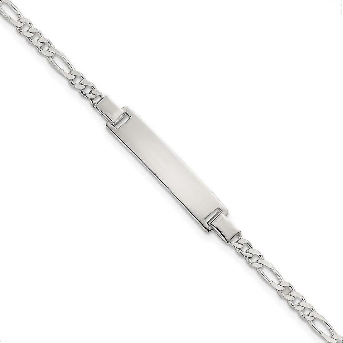 6.23mm 925スターリングシルバーポリッシュフィガロリンクIDブレスレット6インチ識別ブレスレット