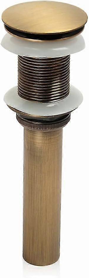 Push Pop-Up Ablaufstopfen für Spülbecken ohne Überlauf - Antiker Messing Click Clack Spülbeckenstopper