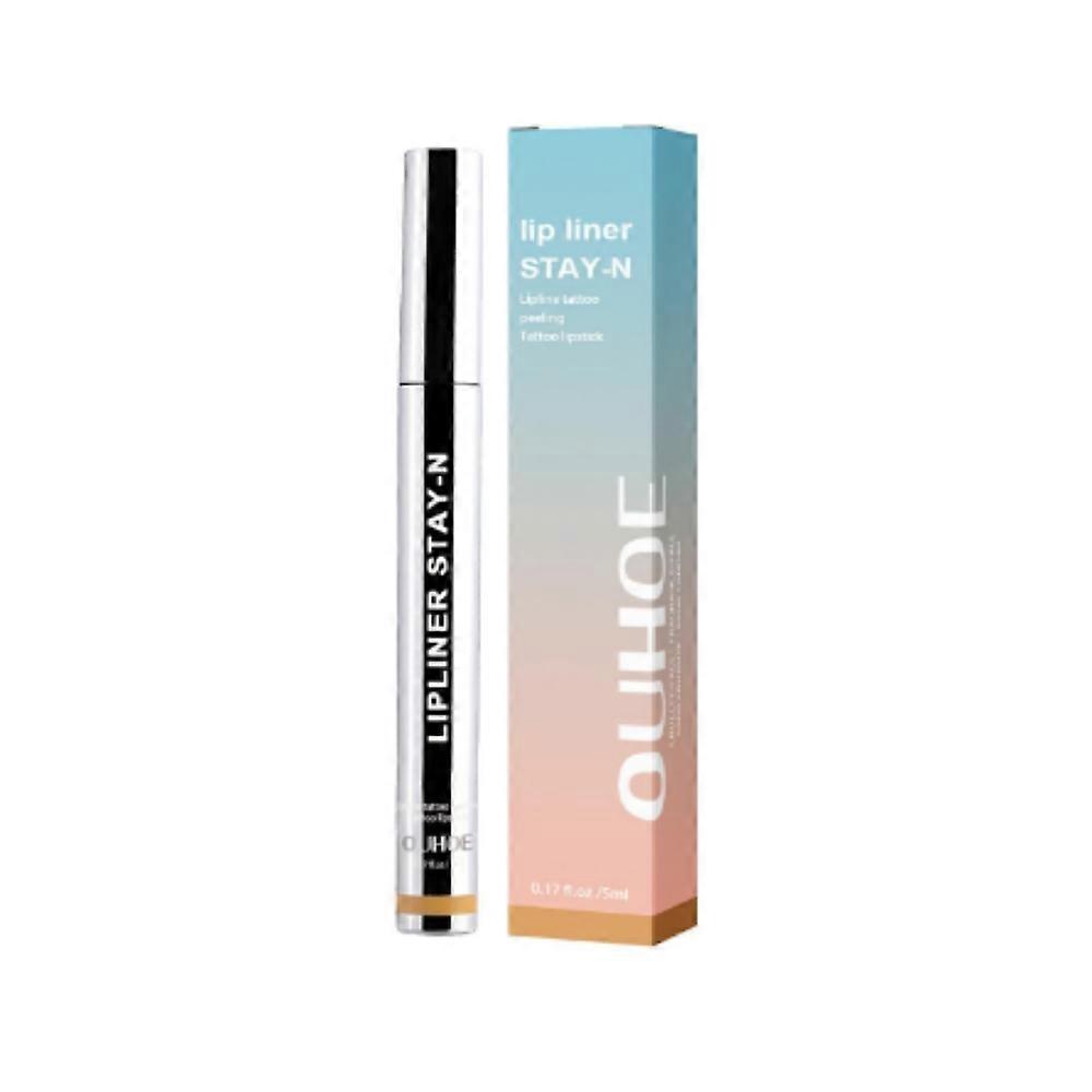قلم تحديد الشفاه Stay N Tattoo Matte Peeling Contour Line Dark Brown مقاوم للماء طويل الأمد ممتلئ الجسم ملمع شفاه ناعم