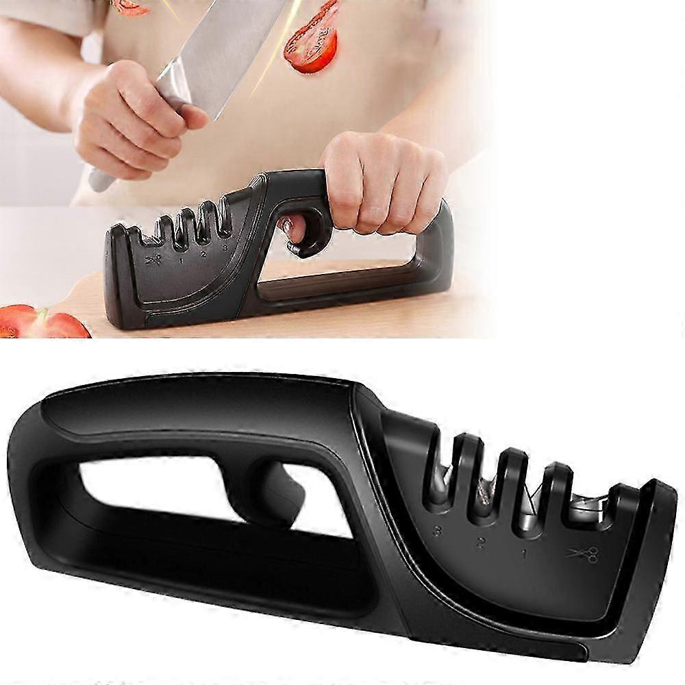 4 in1 Manual Knife Sharpener Knife sharpener Diamond rods for rough grinding Tungsten carbide steel for shaping and sharpening Ceramic stone for honin