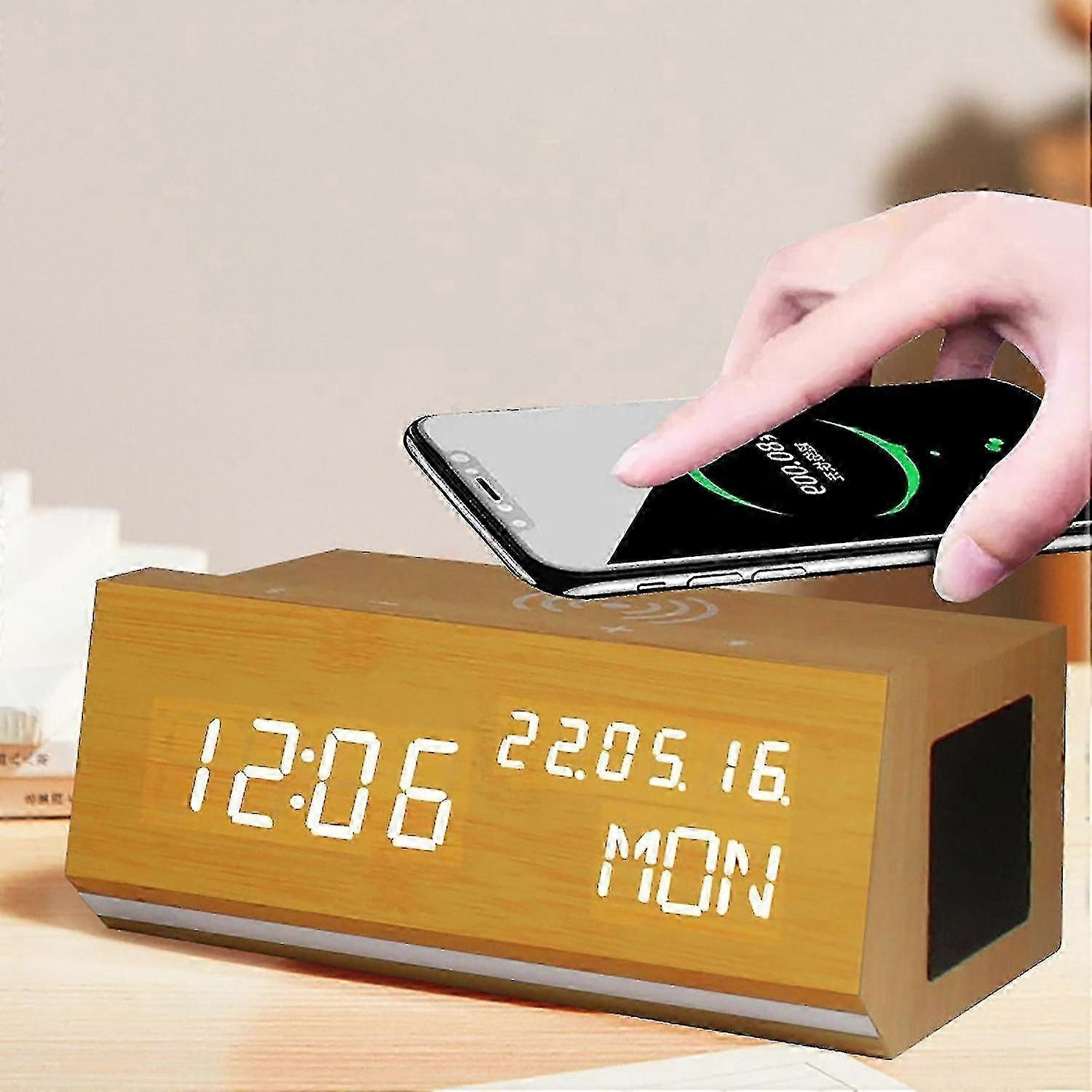 Multifunctional Bluetooth Audio, Wireless Charging, 2-in-1 Alarm Clock Creative Gift, Led Electronic