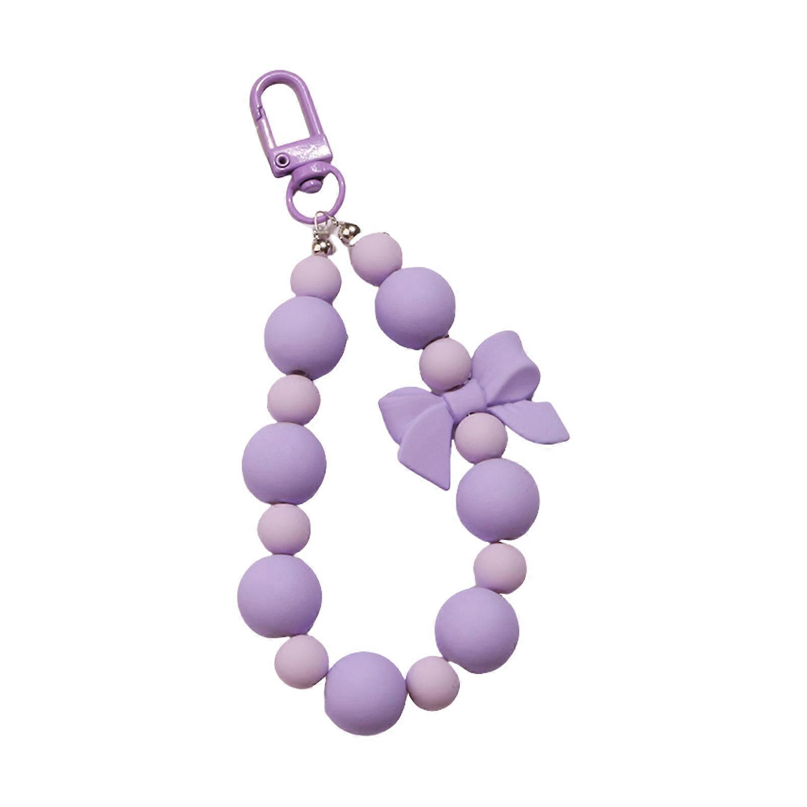 Sweet Bows Keychain Car Key Chains Bowknot Keyring Bag Charm Handbag Charm Lovely Beaded Keyholders Phone Chain