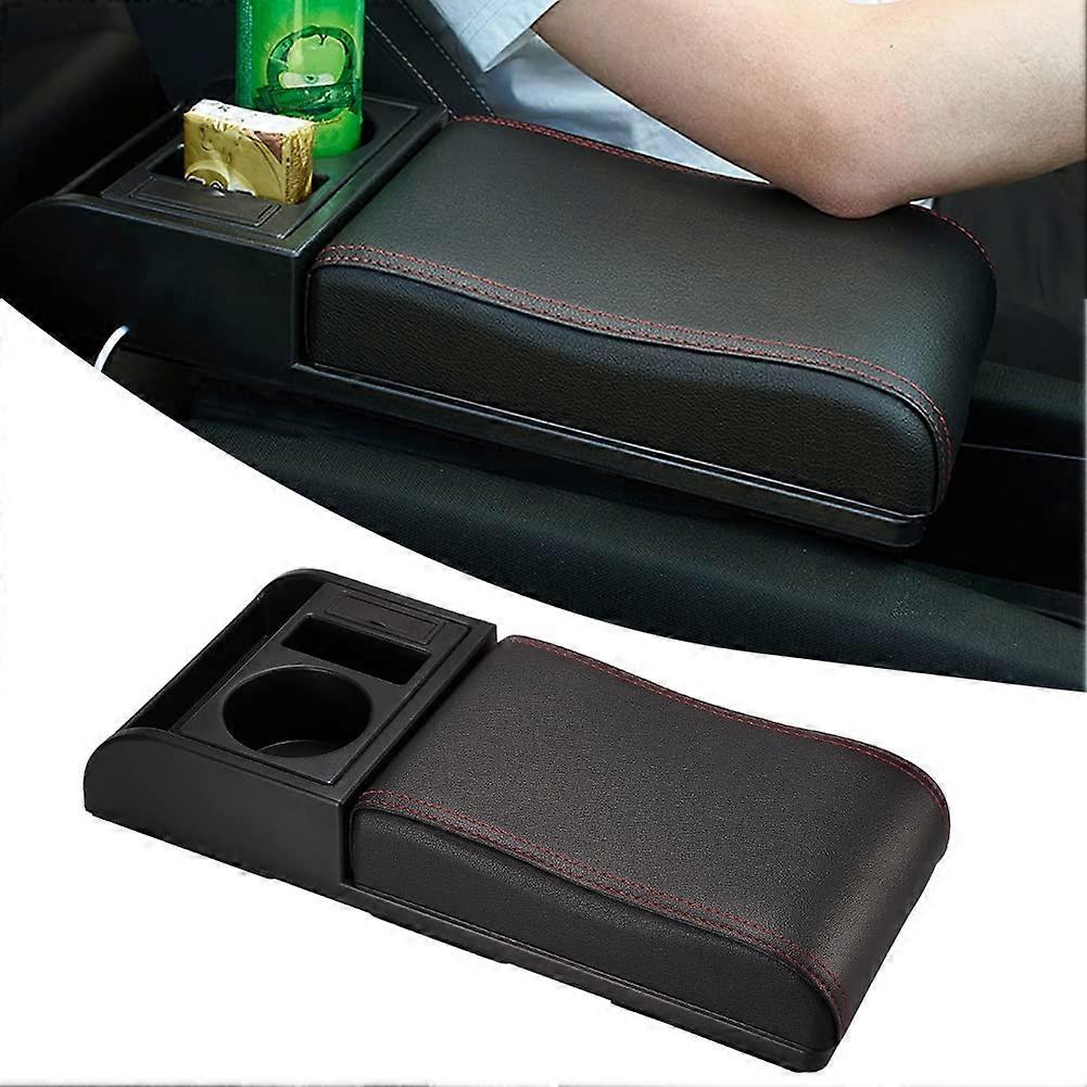 Car Armrest Cover Cushion, Auto Center Console Armrest Pillow, Multifunction (Red)
