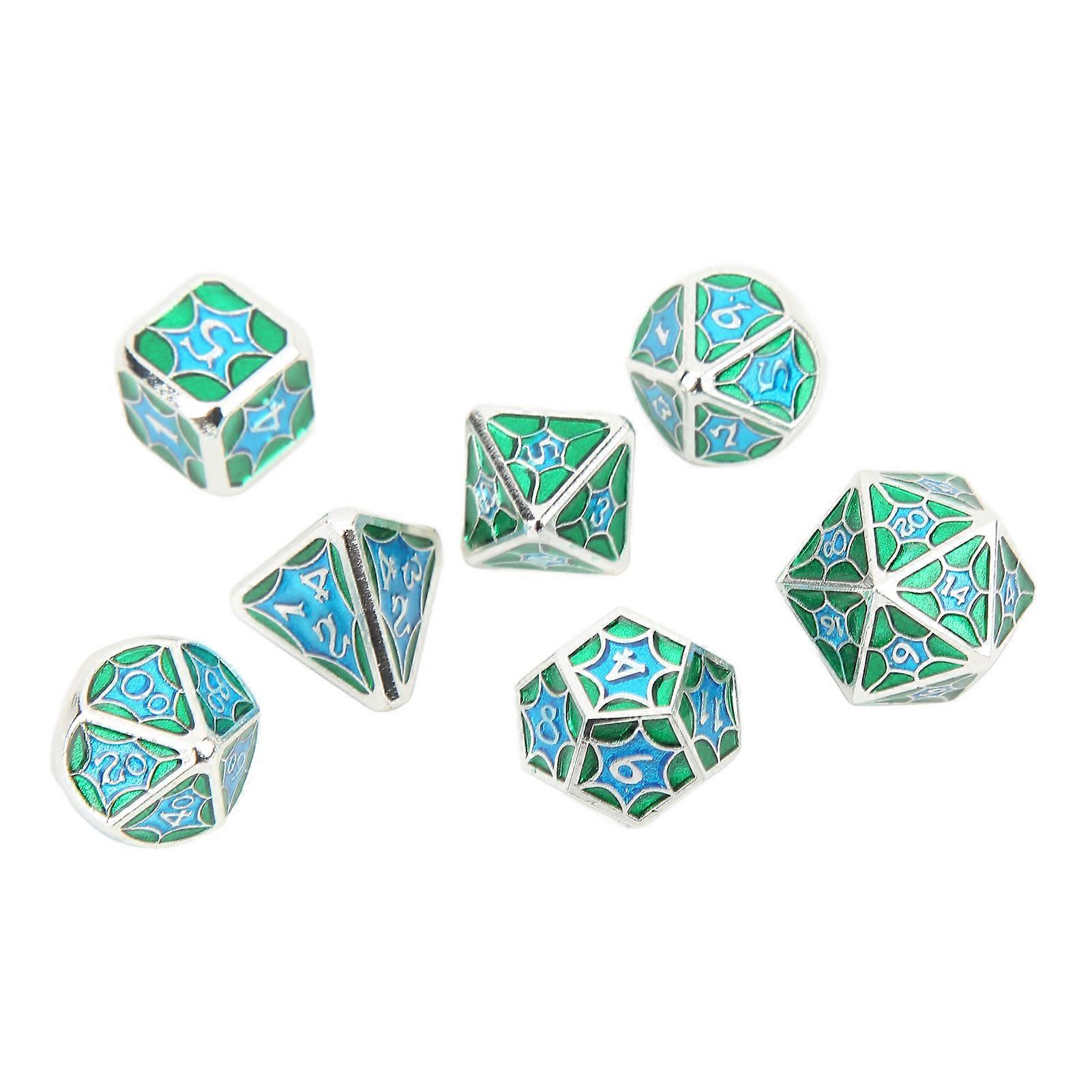 7PCS Polyhedral Number Dice Set Easy to Read Good nce Aluminium Alloy for Table Board Game