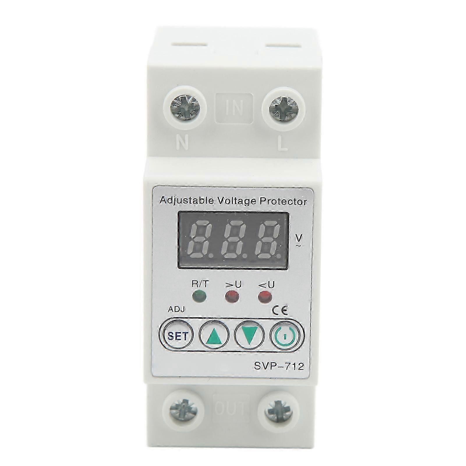 Over Under Voltage Protector Volt Protective Device Adjustable Auto Delay Reset 220V