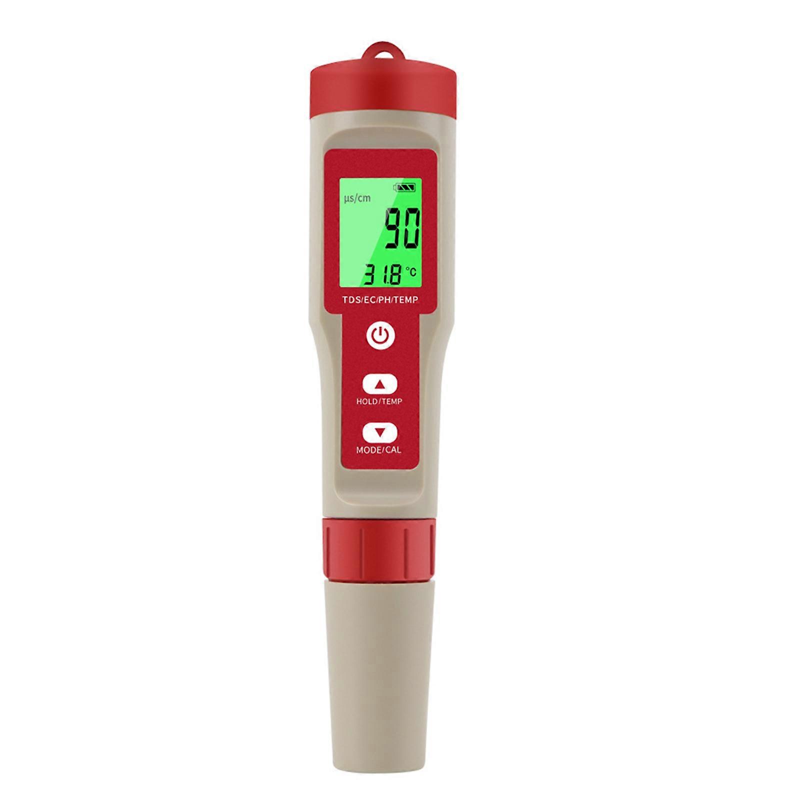 Water Quality Meter 4 in 1 Backlight Digital Monitor Detecter PH/TDS/EC/Temperature Tester for Drinking Water Aquariums