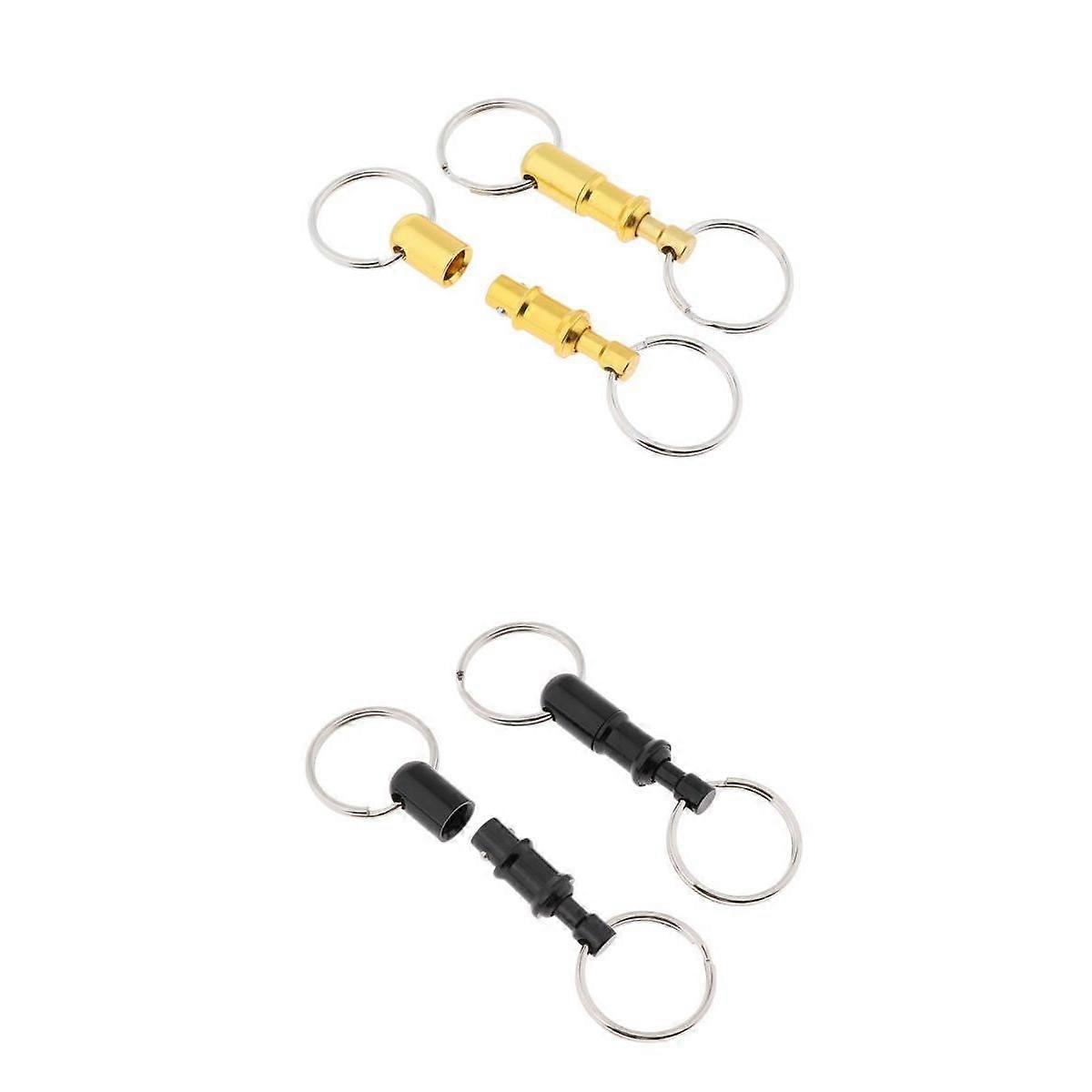 Set of 4 Detachable Pull Apart Quick Release Keychain Key Ring Separate Keyrings