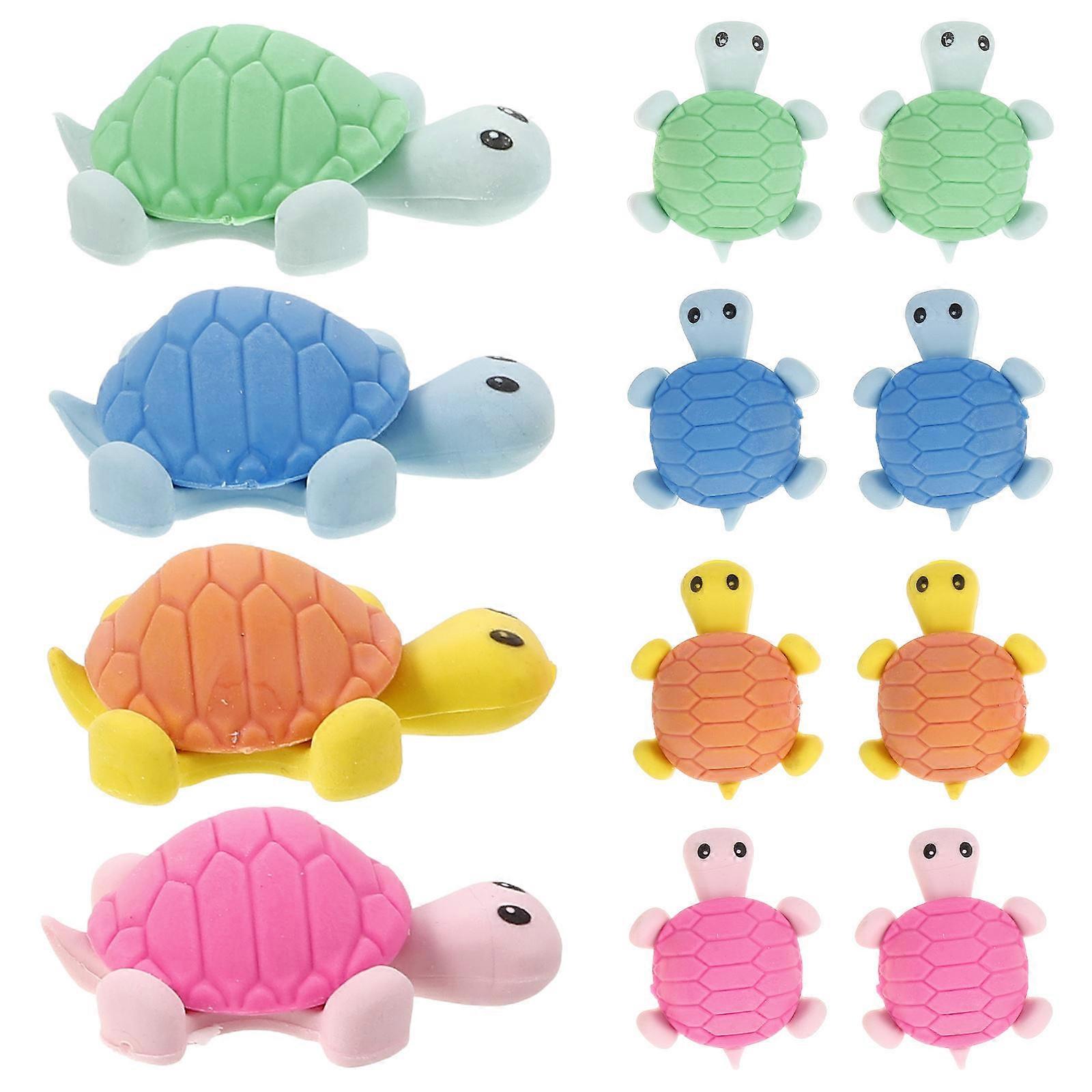 Assorted Color Rubber Eraser for Kids Use with Practical Function and Fun Tortoise Design 24Pcs