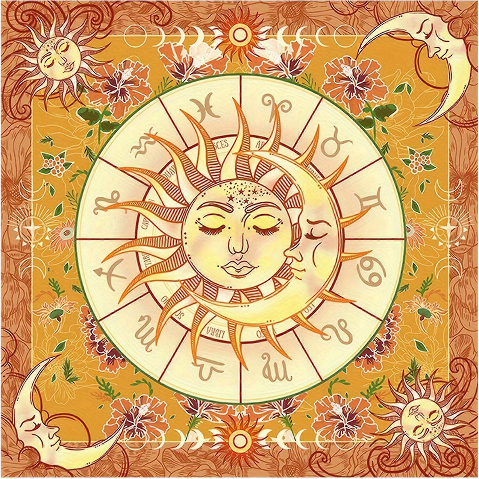 Tarots Table Altar Cloth Metaphysical Board Game Mat Divinations Altar Tablecloth Board Game Card Pad B 75x75cm