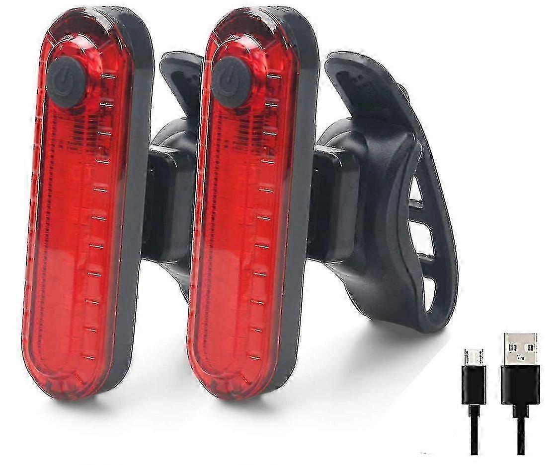 Arka Bisiklet Işık, 2 Paket USB Şarj Edilebilir Bisiklet Kuyruk Işık Dağ Bisiklet Işıkları Su Geçirmez LED Bisiklet Işık (Kırmızı)