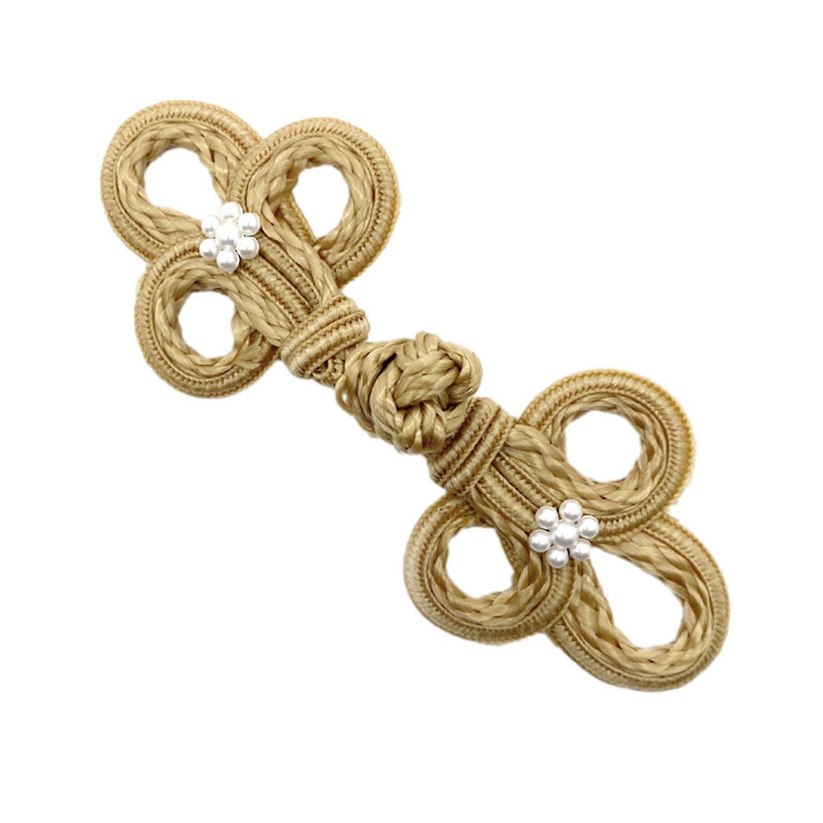 Chinese Closure Buttons, Knot Frog Buttons Closure Sewing Buttons Fastener Handcraft Clothing Decorative Accessory  camel