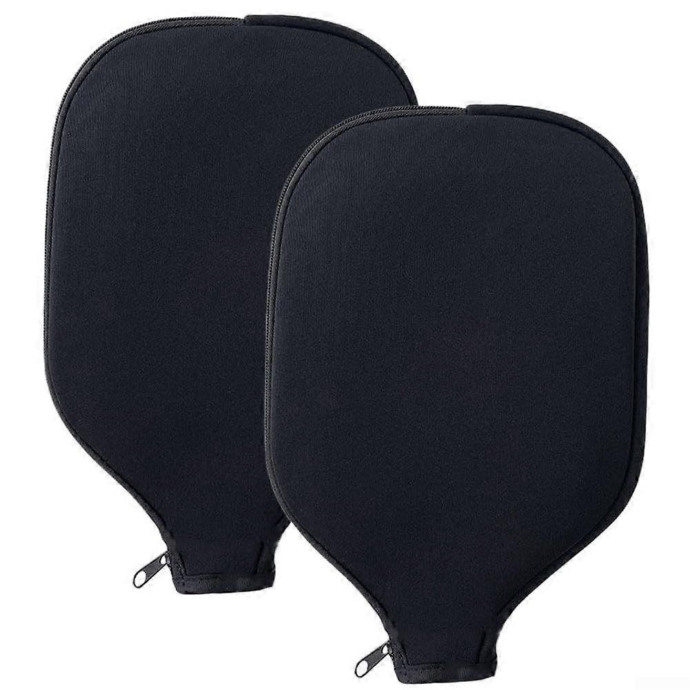 Pickleball Racket Covers 2-Pack Neoprene Storage Bag Black 30x21cm Dust and Moisture Resistant