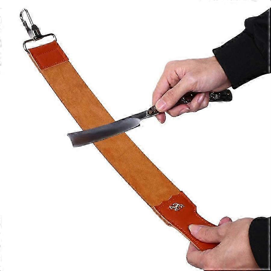 Men's Leather Razor Strop Sharpener Belt for Straight Razor Folding Sharpening