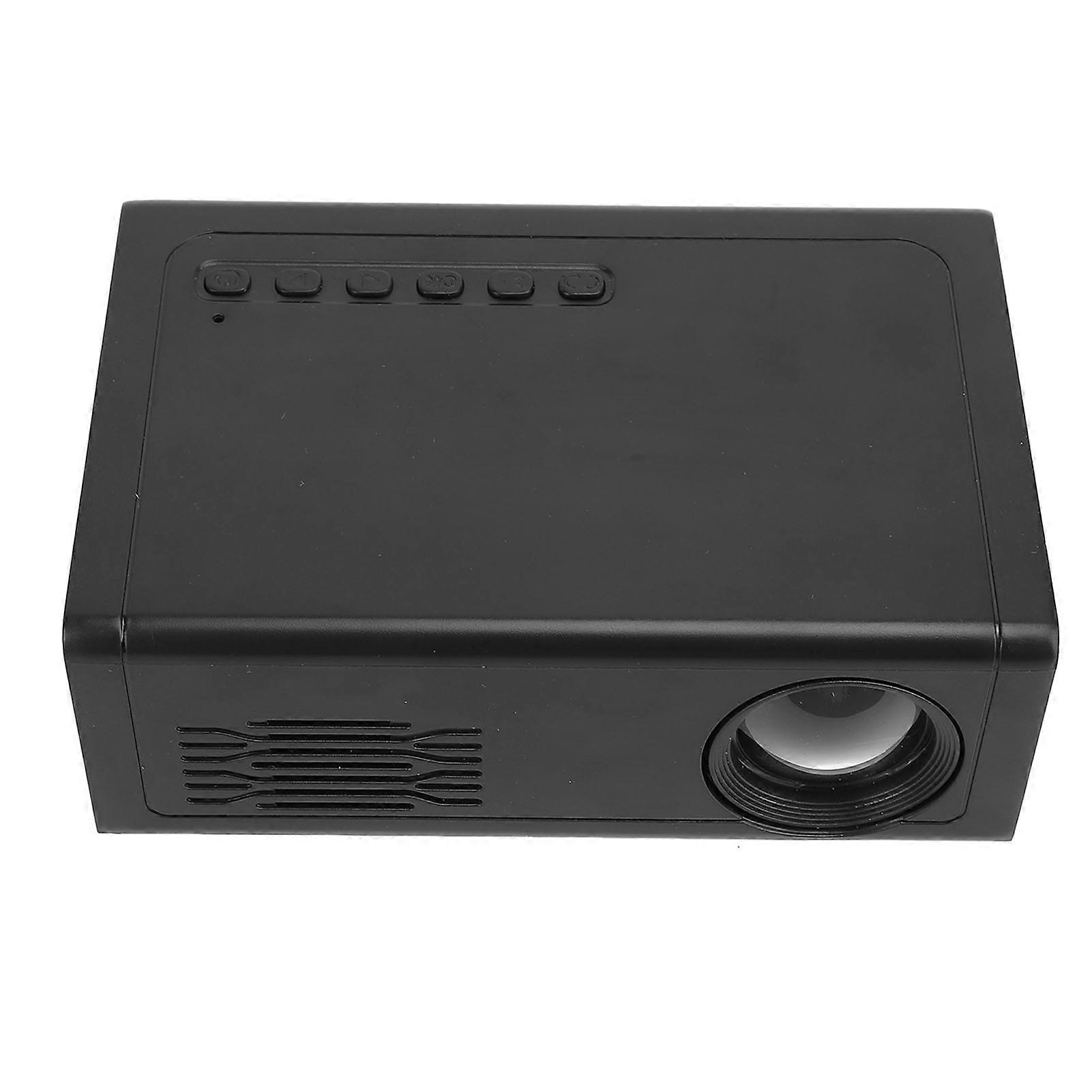 Portable Projector 1080P HD USB Movie Video Projector with HD Multimedia Interface Remote Control for Smartphone Tablet Laptop Black UK Plug