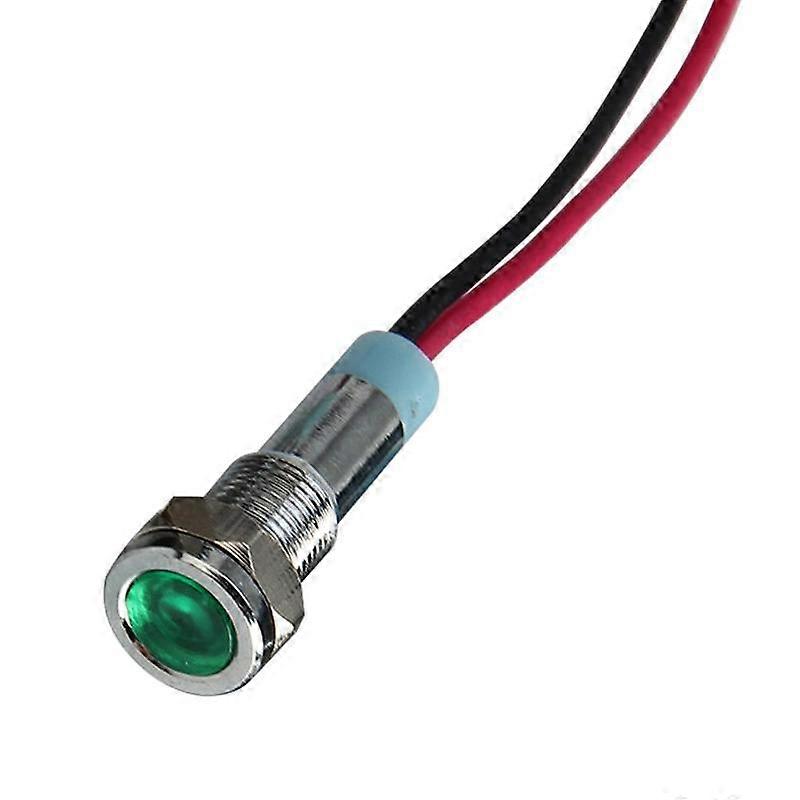 220V(D)Green(C)$LED Metal Indicator Light 6mm ф6 Waterproof Signal Light 6V/12v/24v/220v With Power Supply Work Light