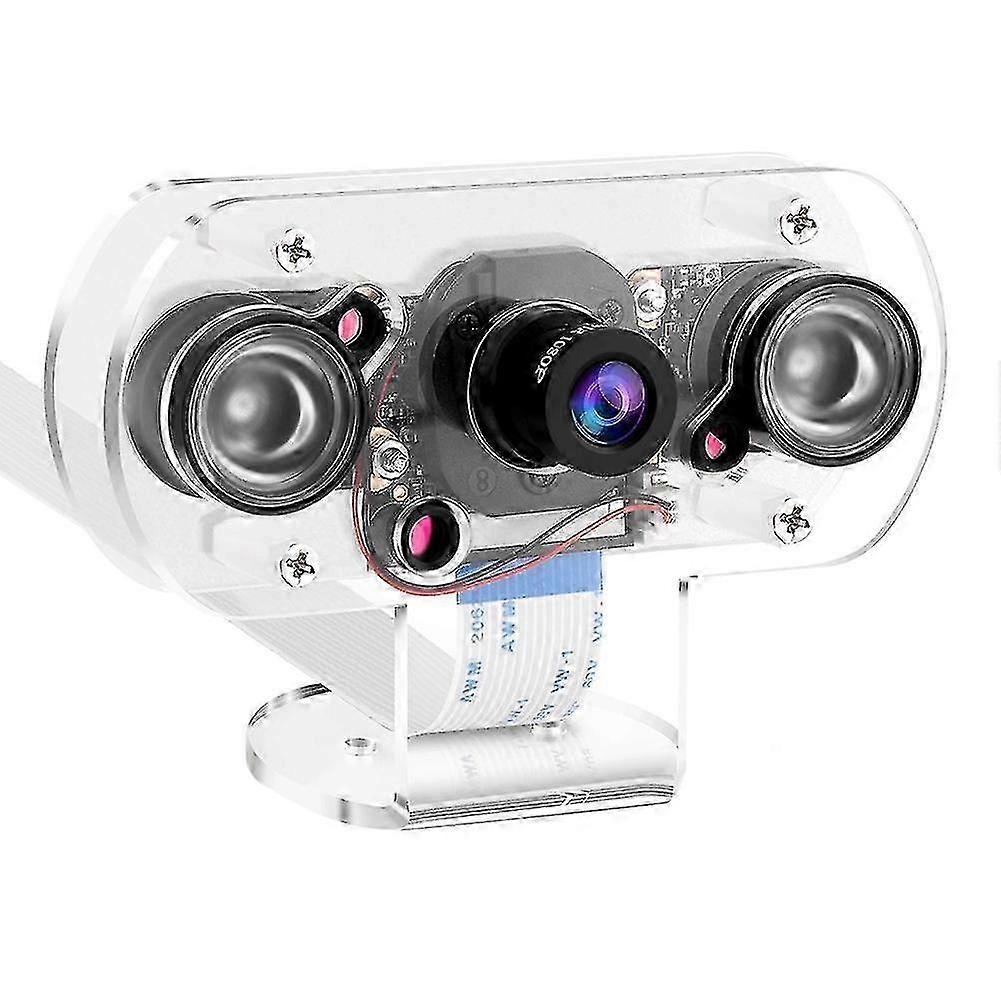 IR Camera Module 5MP OV5647 Webcam for Use with Raspberry Pi 4B Including Holder and Cable for Automatic Streaming