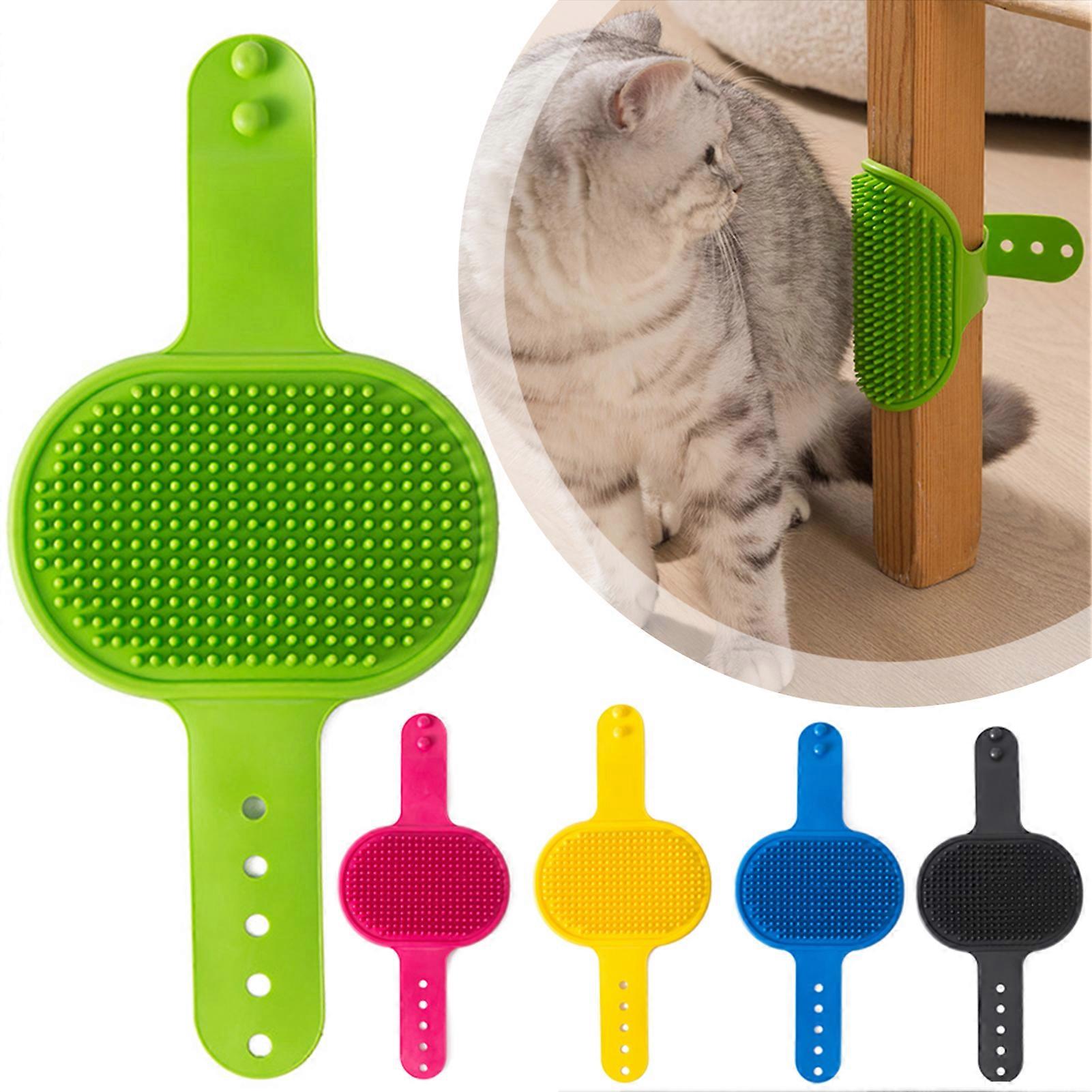 Cat Pet Self Grooming Comb Brush TPR Face Scratcher Adjustable Gentle Massage for Small Medium Large Cats