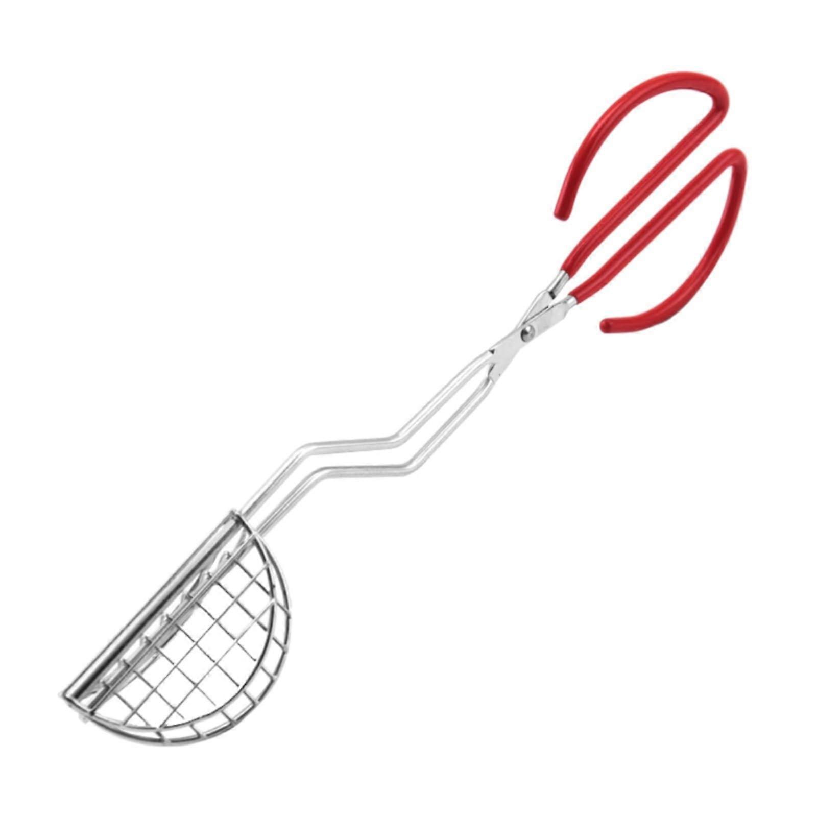 Tortilla-Fritteusenzange Nonstick Coated Tong For Tortillas With Rubber Grip Kitchen Utensil Silver One Size