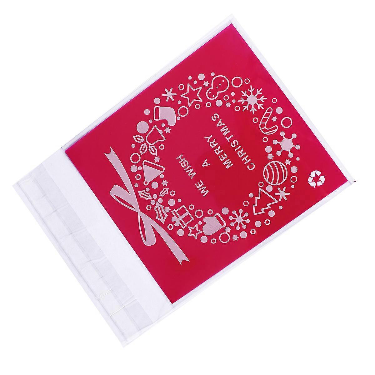 Candy Packaging Bag Baking Bakery Bag Red 14x10 Packaging Christmas Celebration 100Pack