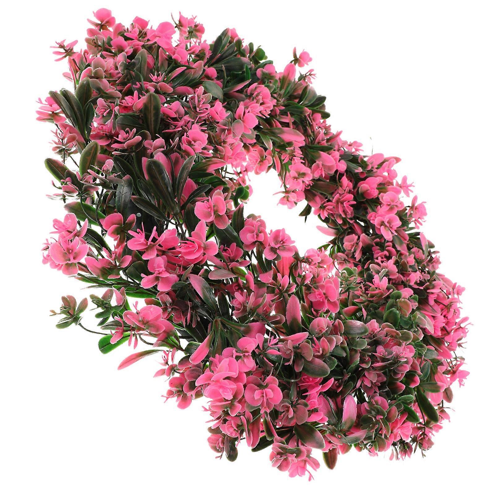 Artificial Wreath Adornment Simulation Phalaenopsis Wreath Window Door Spring Wreath for Home Pink 36x36cm Fresh Style 1Pack