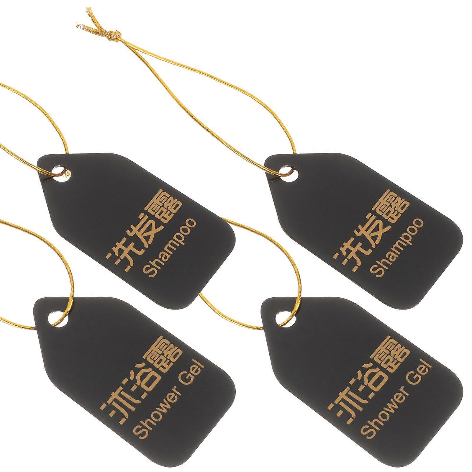 Plastic Tags Shampoo Label Tag Identify Shower Gel Spa Use 6 5x3 5cm Convenient Design 4Pcs