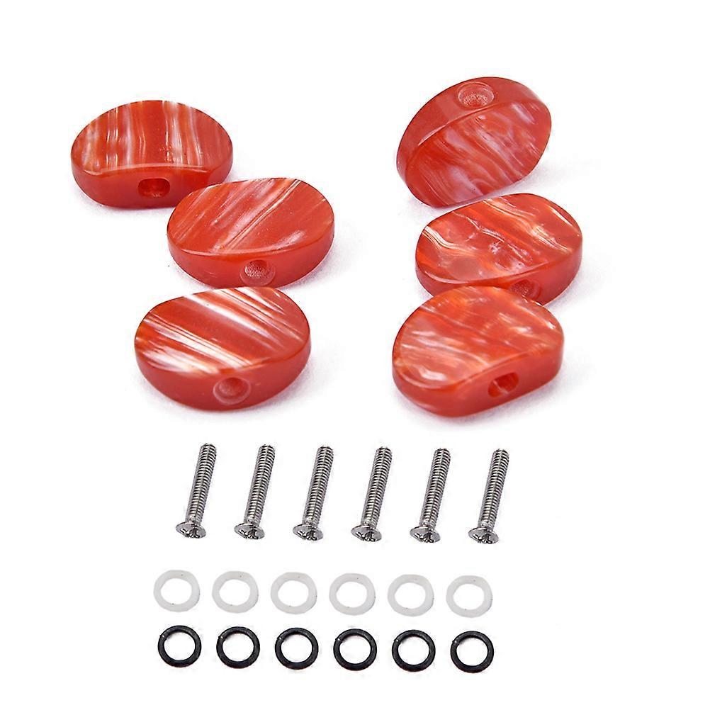 Stämskruvar Pinnar Gitarr Stämskruvar Vintage Stämskruvar Stämskruvar för elgitarr 22,5 mm vit akryl knappar 6st