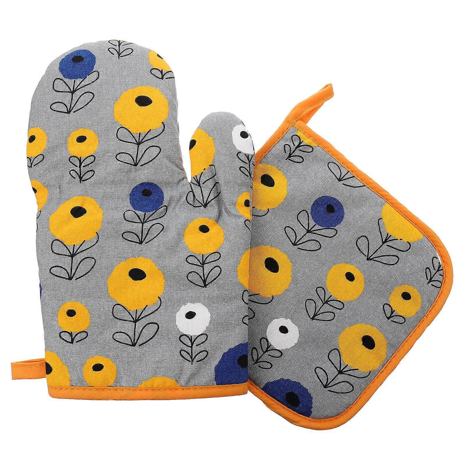 Oven Mittens for Kitchen Microwave Use Break Resistant 1Set Multi
