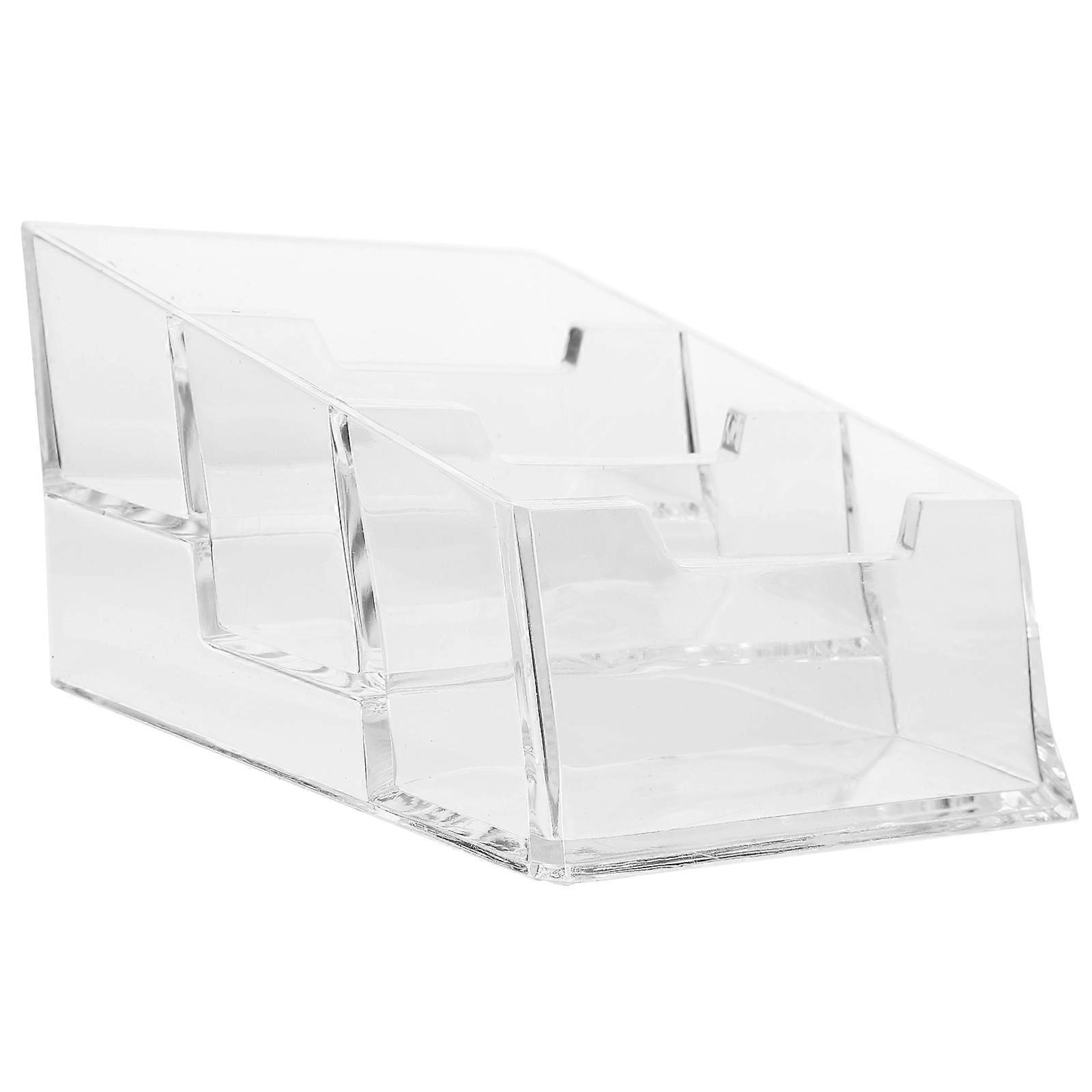 Business Cards Organizer Desktop Storage Box Transparent For Home 10.50X10.50X6.20CM Organizing Business Cards 1Pack