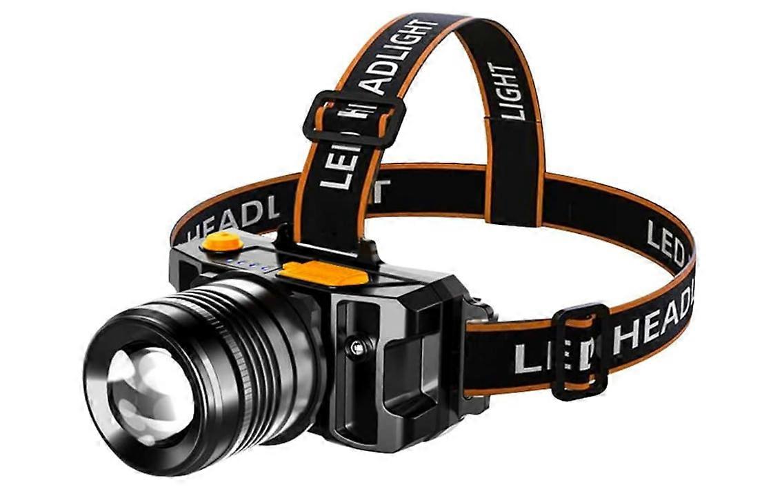 LED Headlamp Zoomable Hunting Headlight Ultra Bright Motion Sensor 3 Modes Head Torch High Power Zoomable Headlight(Black)