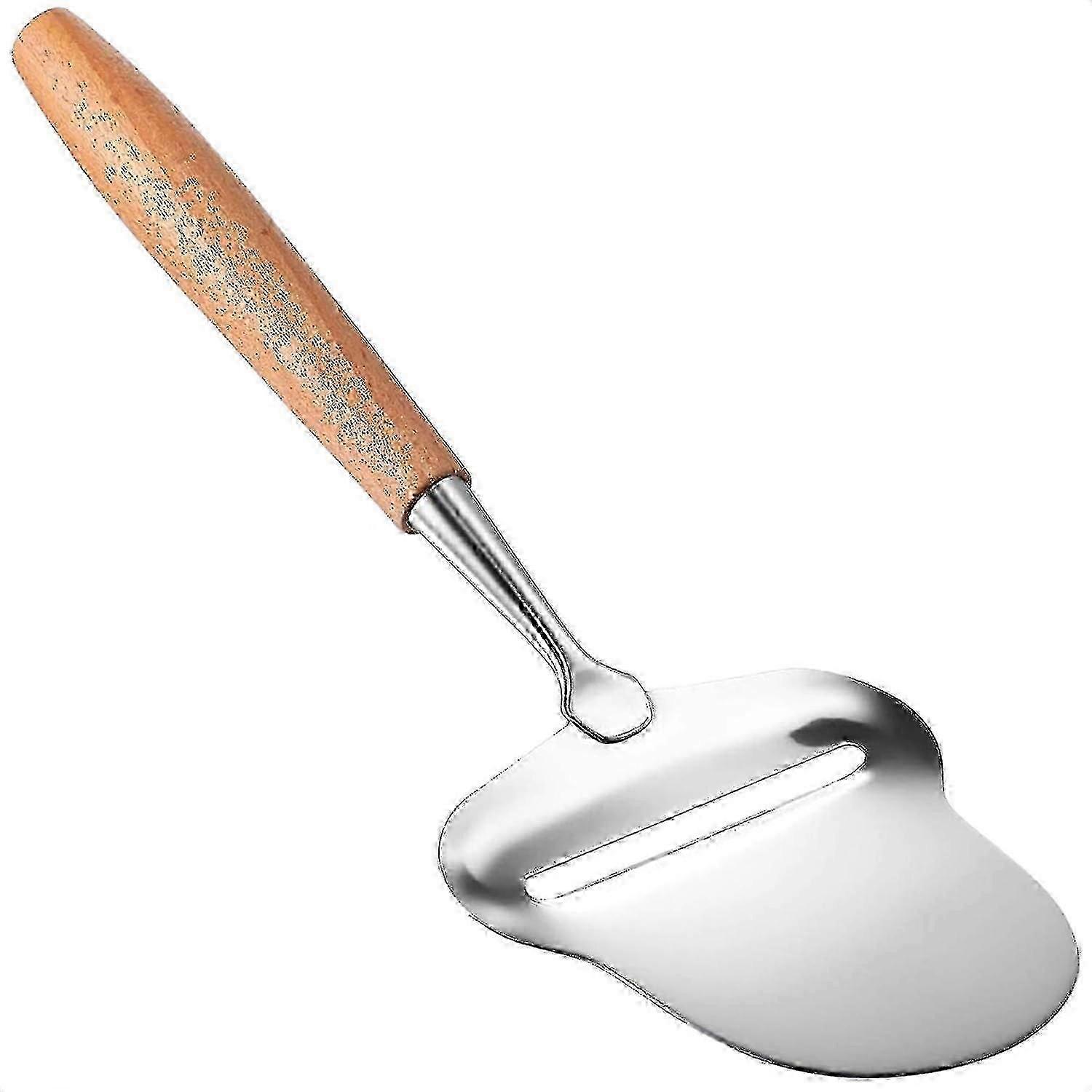 Stainless Steel Spatula Cheese Slicer - Cheese Slicers For Block Cheese Slicer Board - Wood Handle Cheese Slicer