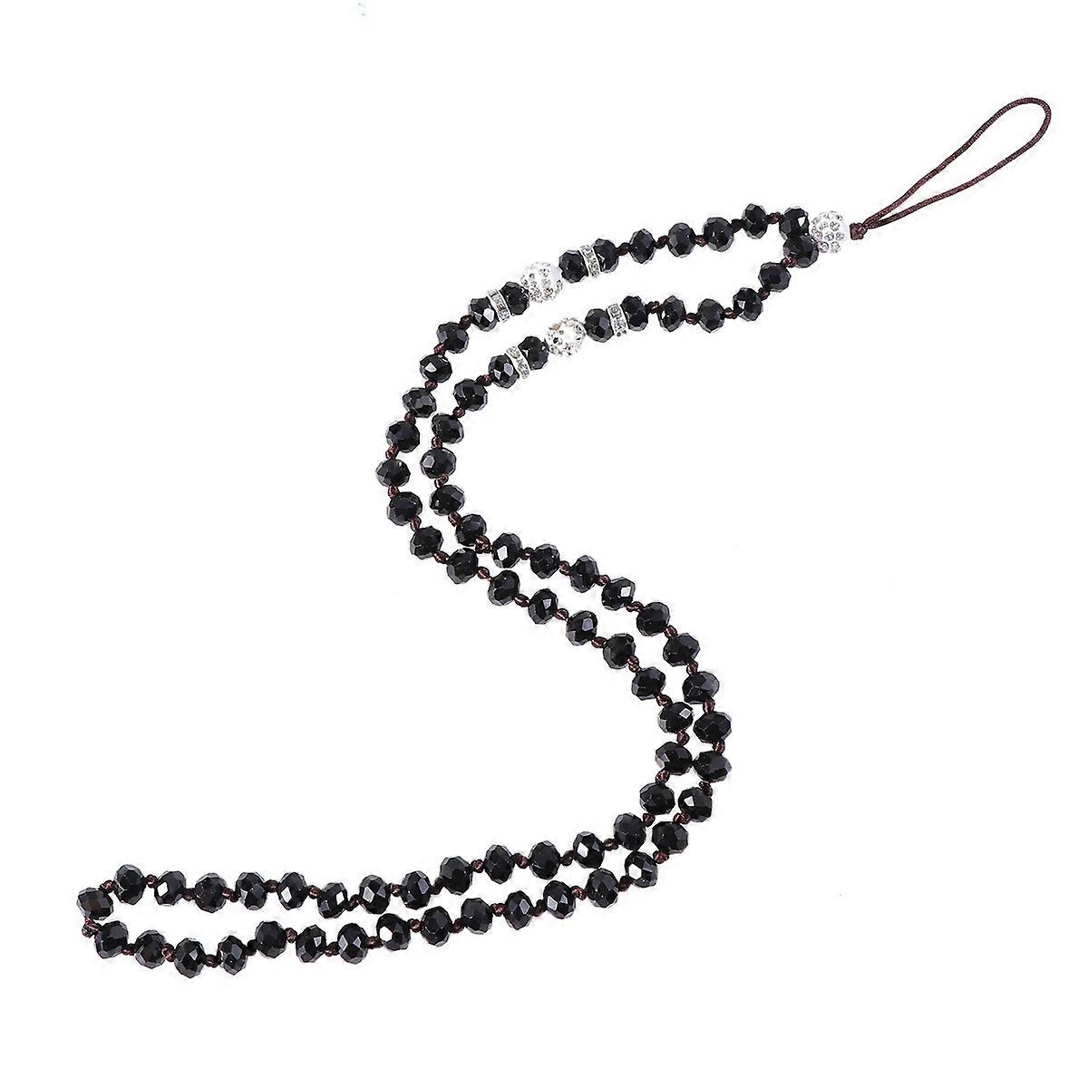 Cell Phone Chain Strap Prevent Dropping Secure Device Hiking Round Beads 15.7X0.8X0.3in 1Set