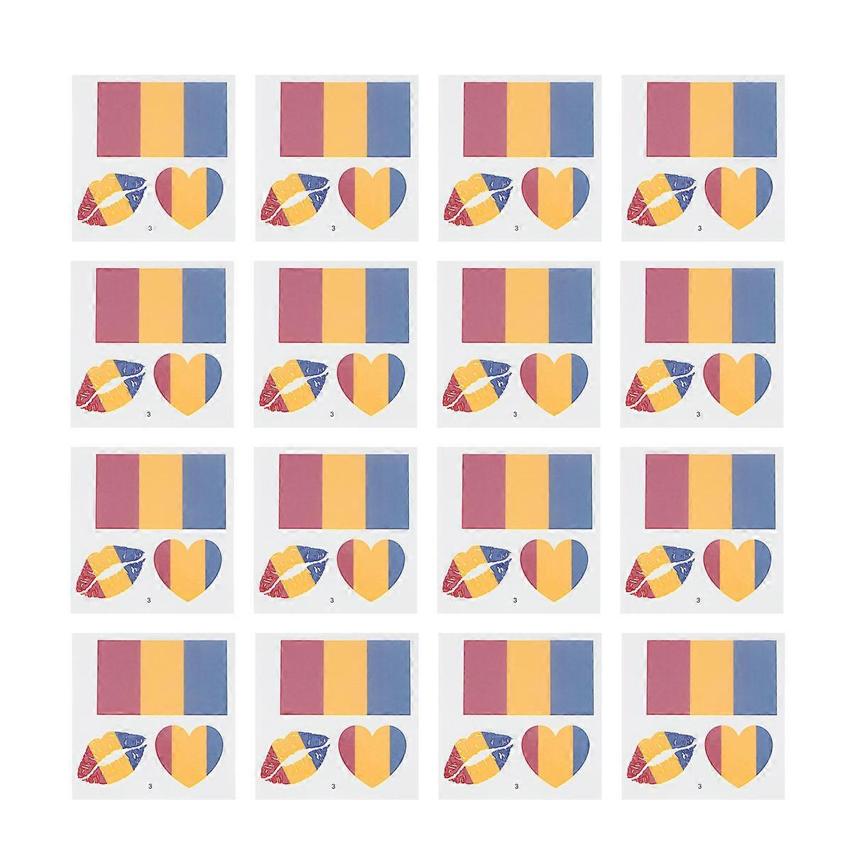 Patriotic Stickers Square Resistant Decals for Sporting Events 25 Sheets Multi